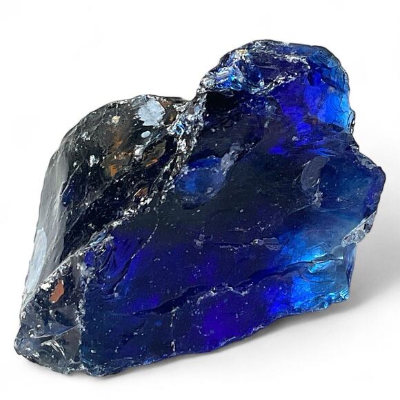 Cobalt Art Glass Cullet Glowing Manganese Slag Glass #4GL188 - Picture 5 of 8